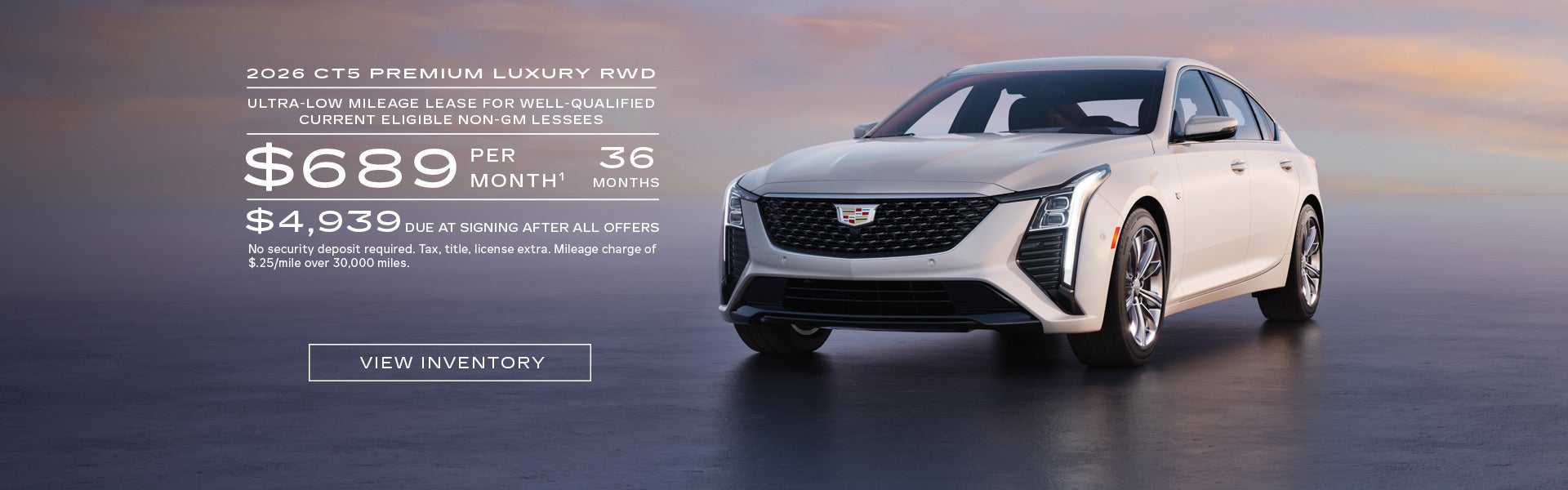 2026 CT5 PREMIUM LUXURY RWD. Ultra-low milege lease for well-qualified current owners/lessees of ...